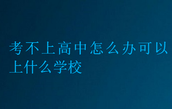 考不上高中怎么办可以上什么学校