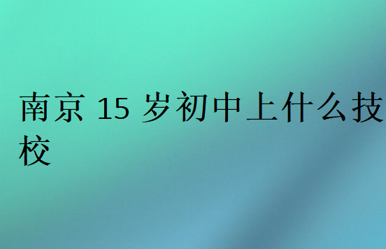 南京15岁初中上什么技校