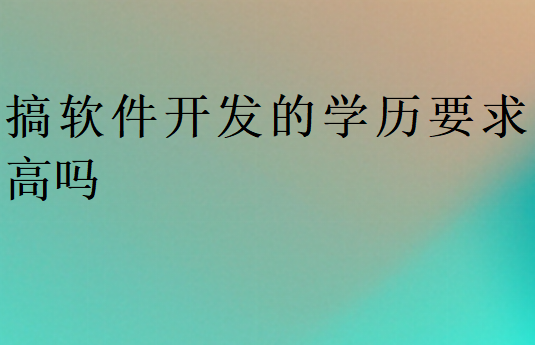 搞软件开发的学历要求高吗