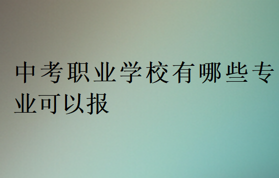 中考职业学校有哪些专业可以报