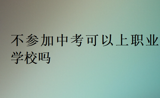 不参加中考可以上职业学校吗