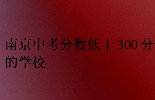 南京中考分数低于300分的学校